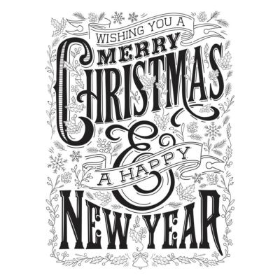 BetterPress plate - Merry Christmas and Happy New Year