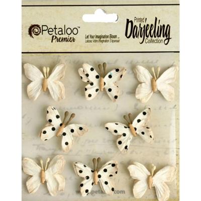 8 papillons crèmes