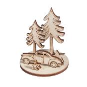 mini scène sapins et voiture