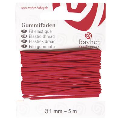 Elastique rond rouge<br>1mm - 5 mètres