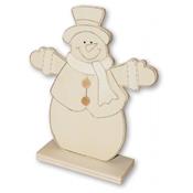 Bonhomme de neige sur socle en bois