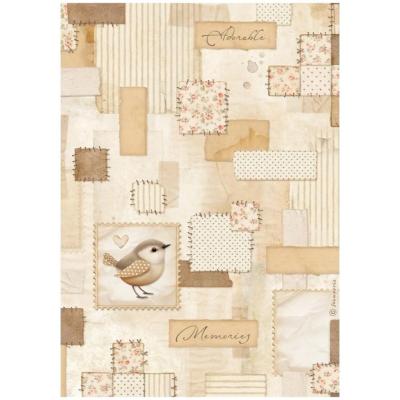 feuille de riz - Patchwork birds