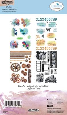Layers of time rub-ons - Art Journal Specials