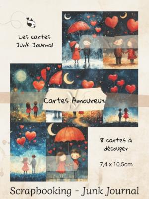 Cartes Junk Journal - Amoureux