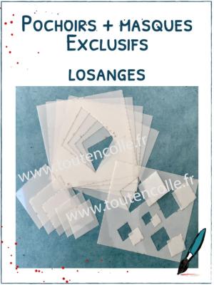 Lot de 6 masques et pochoirs losanges