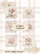 6 Cartes - Shabby Bouquets
