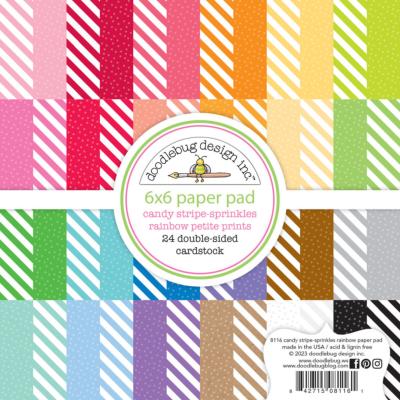 Bloc de papier - Candy Stripes-Sprinkles rainbow paper pad