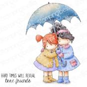 Tiny Townies under an umbrella