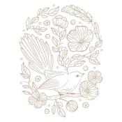 Hot foil Plates - Stylish Oval Floral Bird