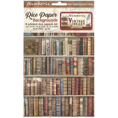 8 feuilles de riz - vintage library - A6