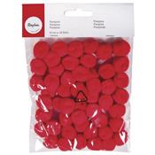 50 pompons rouges 20mm