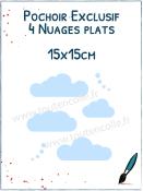 Pochoir Exclusif<br>4 nuages plats