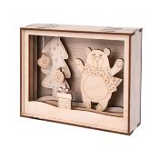 Cadre 3D en bois Ours d'hiver