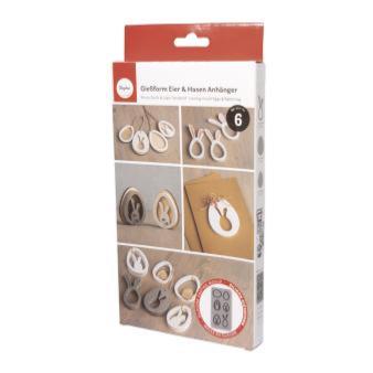 Moules silicone - Pendentifs oeufs et lapins