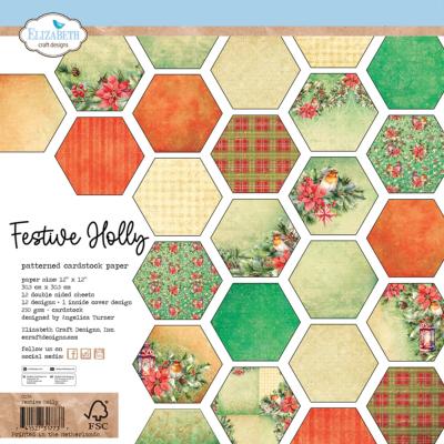bloc 30x30cm - Festive holly