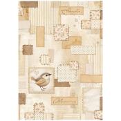 feuille de riz - Patchwork birds