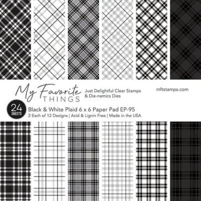 bloc de papier "black and white plaid"