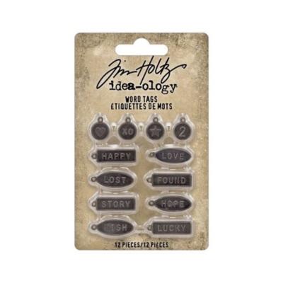 12 breloques mots Tim Holtz