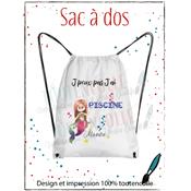 Sac à dos J'peux pas j'ai piscine<br>Sirène + Prénom