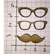 Lot de 4 paires de lunettes et 2 moustaches