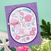Hot foil Plates - Stylish Oval Floral Bird