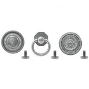 3 boutons métal gris