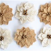 Fleurs faites mains en jute