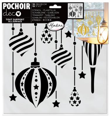 Pochoir boules parade de Noël
