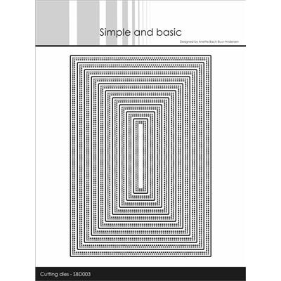 12 dies rectangles double pointillés
