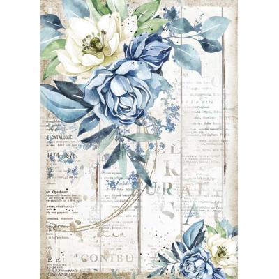 Papier de riz<br>Romantique fleur bleue