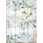 Papier de riz<br>Romantique fleur blanche