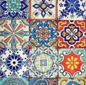 3 Feuilles de riz Colorful tiles