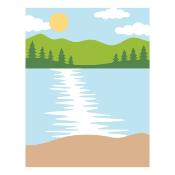 Pochoir "Lakeside memories"