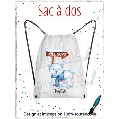 Sac à dos "baptiste"<br>Pôle Nord + Prénom