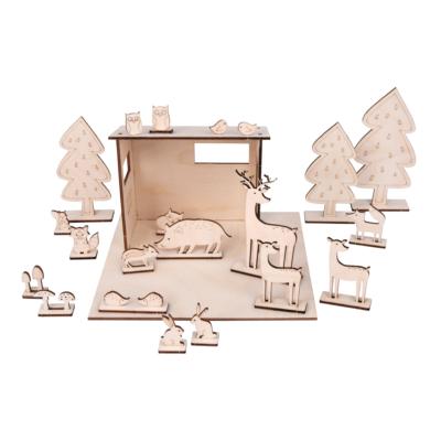 Miniatures en bois Animaux de la foret