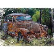 A1 Decoupage rice paper "This Rusty Car"