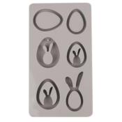 Moules silicone - Pendentifs oeufs et lapins