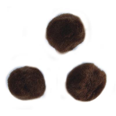 70 pompons bruns 7mm