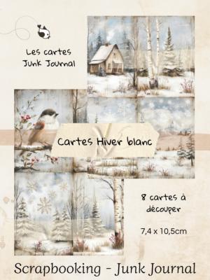 Cartes Junk Journal - Hiver Blanc 1