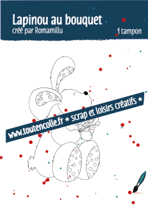 Tampon Lapinou au bouquet par Romamillu