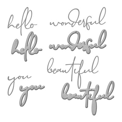 Cutting dies - wonderful script sentiment