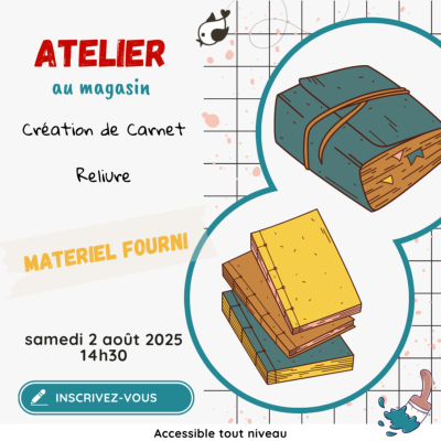 Atelier au Magasin - Reliure - samedi 2 août 25