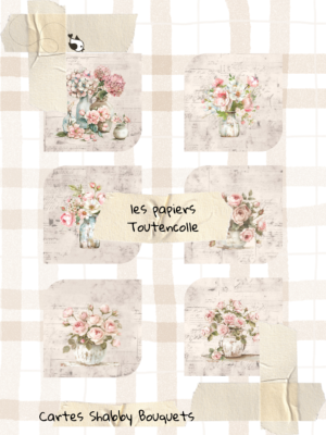 6 Cartes - Shabby Bouquets