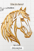 Découpe en bois - Tête de cheval - 24cm
