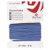 Elastique rond bleu jean<br>1mm - 5 mètres