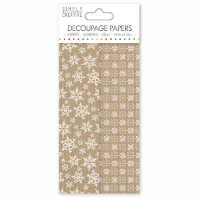 decoupage paper Kraft snowflake