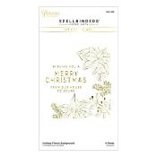 Hot foil Plates - Holiday florals background