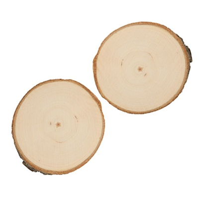 2 tranches de bois rondes 6-7cm
