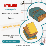 Atelier au Magasin - Reliure - samedi 2 aot 25