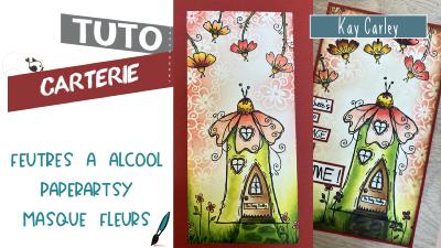 Tuto carterie : feutres à alcool, distress et paperartsy